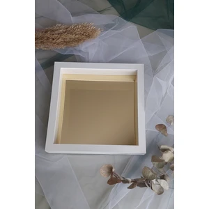 Verda Çerçeve 25X25 cm Verda Anı Gold Zemin Çerçevesi-6 cm Derinlikli Anı Çerçevesi Gül Kutusu