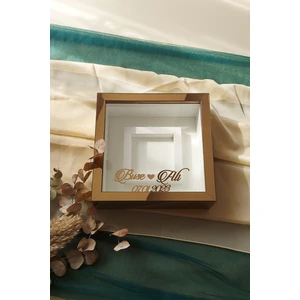 Verda Çerçeve 25X25 cm Fotoğraf Bölümlü Bronz Verda Anı Çerçevesi-6 cm Derinlikli Anı Çerçevesi-Isim Tarih Hediye