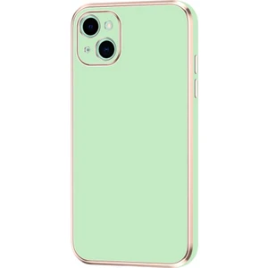 Apple iPhone 14 Plus Kılıf Köşeli Altın Model Kapak