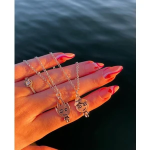 Nida Jewelry 925 Ayar Gümüş Çift Ateş ve Su Bileklik