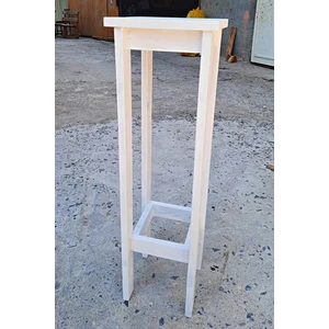 700CM Beyaz Ahşap Yan Sehpa, Bitki Standı, Yerden Tasarruflu Organizatör