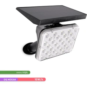 Solar Pc LED Kazıklı Çim Armatürü Güneş Enerjili Bahçe Duvar Aydınlatması Yeşil Işık 2 Kademe