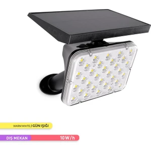 Solar LED Kazıklı Çim Armatürü Güneş Enerjili Bahçe Duvar Aydınlatması 3000K Günışığı Pc