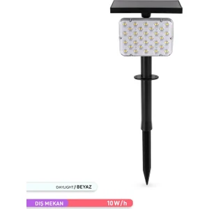 Solar LED Kazıklı Çim Armatürü Güneş Enerjili Bahçe Duvar Aydınlatması 6500K Beyaz Işık 2 Kademeli Pc