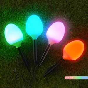 Rgb Solar LED Bahçe Armatürü 4''lü Dekoratif Kazıklı Güneş Enerjili Çim Armatürü