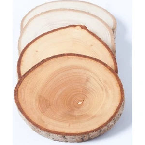 20 Meşe & Zeytin Ağacı Dilimi 8cm - 6cm  Rustik Düğün Dekorları, Kabuklu Ahşap Etiket Dilimleri,