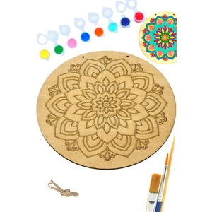 Art Inside Keyifli Mandala Ahşap Boyama Tuval Seti Hediye Hobi Kiti