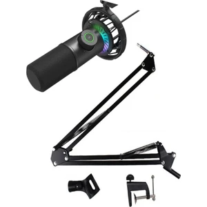 K658 USB Mikrofon Rgb Yayıncı - Oyuncu - Bilgisayar Mikrofonu - Uyumlu Masa Tipi Mikrofon Stand Ayaklık - Sehpası