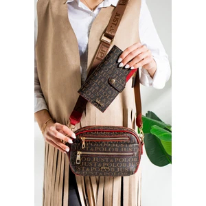 Just Polo Kahve Taba Çok Bölmeli Kadın Omuz Çantası Çapraz Çanta 2183-HB