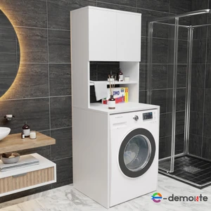 BD111 - Üstü Kapaklı Çamaşır Makinesi Dolabı Beyaz