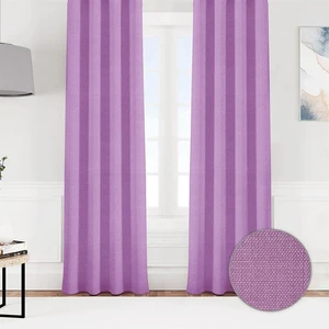 Keten Görünümlü Tek Kanat Fon Perde Mor