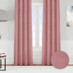 Keten Görünümlü Tek Kanat Fon Perde Pembe