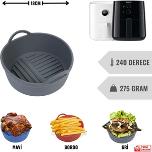 Air Fryer Silikon Pişirme Kabı Yemek ve Kek Kalıbı Xiaomi 3,5L ve Philips 4,1L Uyumlu Özel Tasarım
