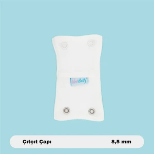 Bebek Body Zıbın Uzatma Aparatı (8,5 Mm) Çıtçıtlı Ekru 100% Pamuk 12CM