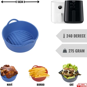 Air Fryer Silikon Pişirme Kabı Yemek ve Kek Kalıbı Xiaomi 3,5l ve Philips 4,1l Uyumlu Özel Tasarım