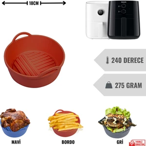 Air Fryer Silikon Pişirme Kabı Yemek ve Kek Kalıbı Xiaomi 3,5l ve Philips 4,1l Uyumlu Özel Tasarım