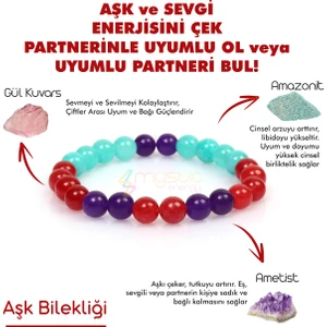 Mystic Energy Doğal Taş Aşk,Sevgi,Çiftler Arası Uyum Bilekliği
