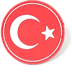 Yuvarlak Türk Bayrağı Kırmızı Taktik Askeri Peç - Patch