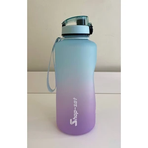 Shop-Set 2000 ml  Pipetli ve Süzgeçli  Tritan Motivasyonlu Su Matarası Çift Renk Softtouch