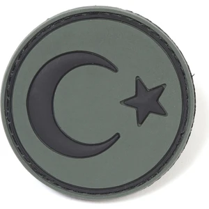 Yuvarlak Türk Bayrağı Kırmızı Taktik Askeri Peç - Patch