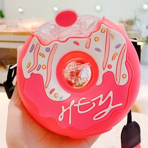 Sweet Rui Donut Plastik Hasır Su Şişesi 380ML Askılı (Yurt Dışından)