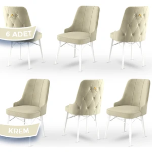 Concept Pare Serisi, Sandalye, 6 Adet Sandalye, Beyaz Gürgen Ayak