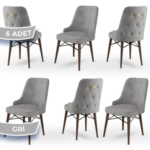 Concept Pare Serisi, Sandalye, 6 Adet Sandalye, Ceviz Gürgen Ayak