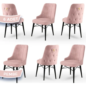 Concept Pare Serisi, Sandalye , 6 Adet Sandalye, Siyah Gürgen Ayak