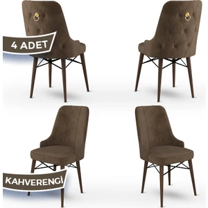 Concept Pare Serisi, Sandalye, 4 Adet Sandalye, Ceviz Gürgen Ayak