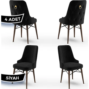 Concept Pare Serisi, Sandalye, 4 Adet Sandalye, Ceviz Gürgen Ayak