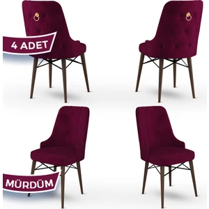 Concept Pare Serisi, Sandalye, 4 Adet Sandalye, Ceviz Gürgen Ayak