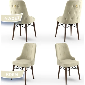 Concept Pare Serisi, Sandalye, 4 Adet Sandalye, Ceviz Gürgen Ayak
