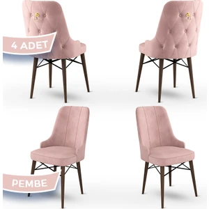 Concept Pare Serisi, Sandalye, 4 Adet Sandalye, Ceviz Gürgen Ayak