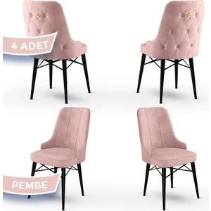 Concept Pare Serisi, Sandalye , 4 Adet Sandalye, Siyah Gürgen Ayak