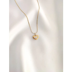 Kadın 316L Paslanmaz Çelik Gold Minimal Sade Kalp Kolye