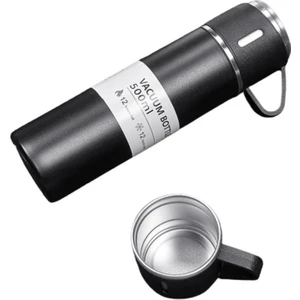 500ML Paslanmaz Çelik Bardaklı Termos Çift Katmanlı Termos Bardak Mug Araç Kahve Çay El Termosu