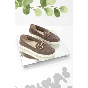 Vizon Süet Deri Kadın Loafer Ayakkabı K01303333302