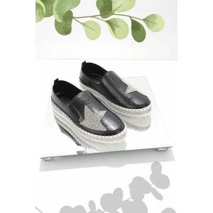 Siyah Lame  Kadın Casual Ayakkabı K01309215609