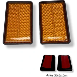 Motosiklet Ön Bacak Amortsiör Univesal Içi Oval Yapışma Reflektör 2 Li Kırmızı Set
