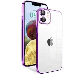 Caseart Apple iPhone 11 ile Uyumlu Kapak Lens Korumalı Arkası Şeffaf Sert Mika Kılıf - Mor