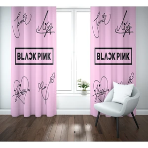 Erays Home Erayshome Black Pink Tasarımlı Fon Perde