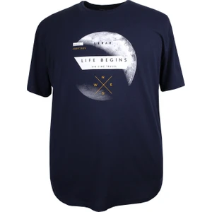 Maruf Shop Erkek Büyük Beden Battal Boy Baskılı Bisiklet Yaka Tişört