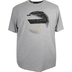 Maruf Shop Erkek Büyük Beden Battal Boy Baskılı Bisiklet Yaka Tişört