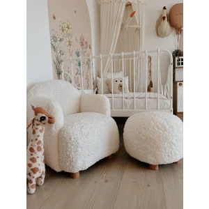 Breda Home Concept Teddy Ahşap Ayaklı Çocuk Bebek Koltuğu Sandalyesi ve Pufu