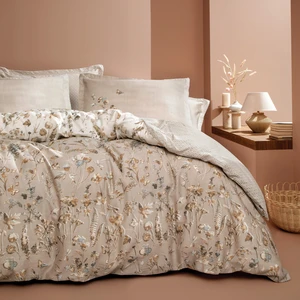 Bedding Katrina Çift Kişilik Saten Nevresim Takımı - Bej