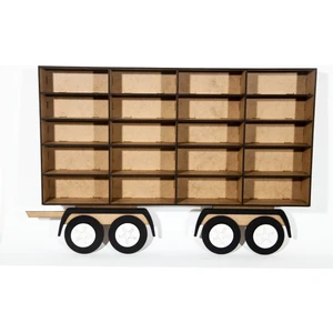 Sadece Arka Vagon Ham Mdf Çocuk Odası Ahşap Kamyon Araba Rafı   20 Arabalık