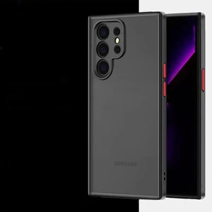 Galaxy S22 Ultra Kılıf 3D Kamera Korumalı Arkası Mat Kenarları Renkli Smoke Case