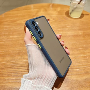 Galaxy S22 Kılıf 3D Kamera Korumalı Arkası Mat Kenarları Renkli Smoke Case