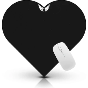 Kalp Şekilli Siyah Mouse Pad Hediyelik Medium Fare Altlığı Özel Dekoratif Mousepad