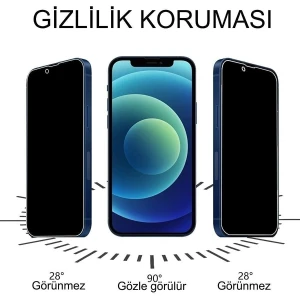 IPHONE 14 Plus  9h Full Kaplayan Kırılmaz Cam Privacy Hayalet Ekran Koruyucu